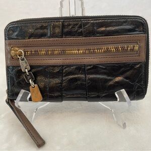 See by Chole Distressed Zip Around Long Wallet
